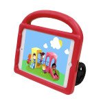 Silicone Car Wheel Stand With Handle Shockproof Durable Protective Cover Case For Kids for Apple iPad 10.2 8th / 7th Gen [2020 / 2019] (Red)